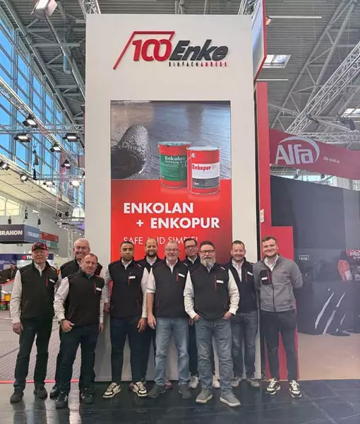 Das Team von Enke auf dem Messestand auf der Bau 2025